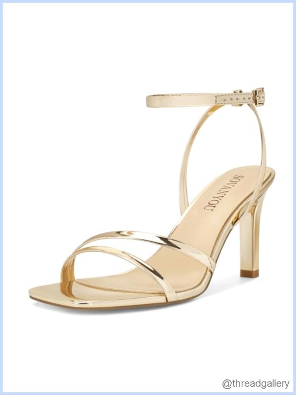 Heeled Sandals for Women Dressy Square Open Toe Strappy Ankle Strap High Heels
